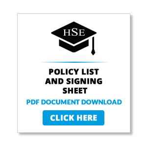 policy list and signing sheet